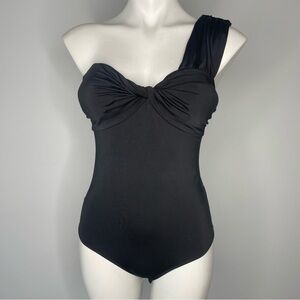 Express Bodysuit Black One Shoulder M Body Contour Collection Tank Sleeveless